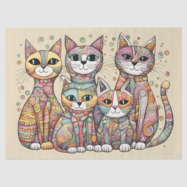 calming cats tissue paper (Front)
