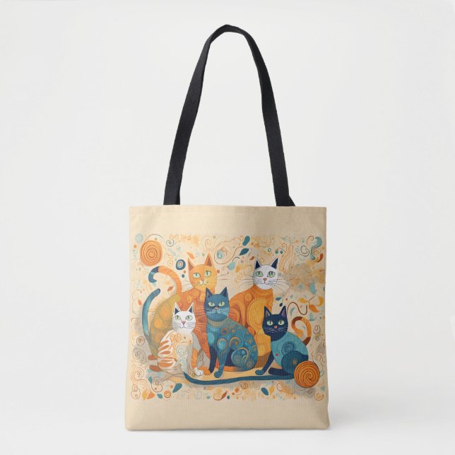 calming cats tote bag (Front)
