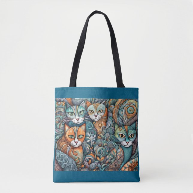 calming cats tote bag  (Front)