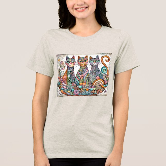 calming cats Tri-Blend Shirt (Front)