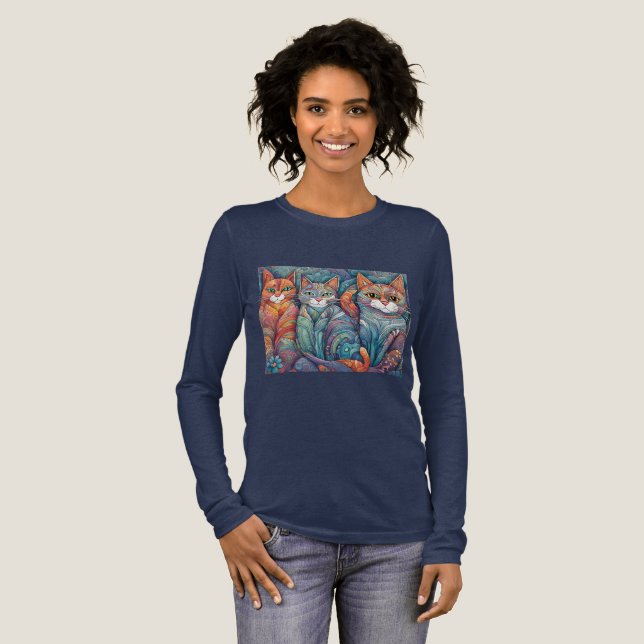calming cats Tri-Blend shirt (Full Front)