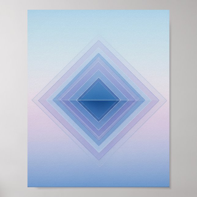 Calming Gradient Diamond - Geometric Abstract Art Poster (Front)