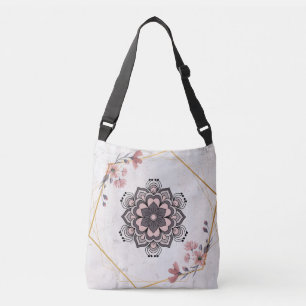 Calming Harmony Geometric Floral Mandala Crossbody Bag