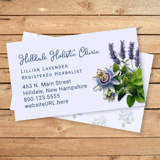 Calming Herbs Lavender Holistic Healing Business Card