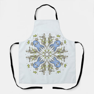 Calming Kawaii Octopus Kaleidoscope - Ocean Dreams Apron
