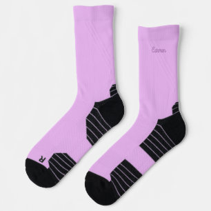 Calming Lavender Solid Colour Name Athletic  Socks