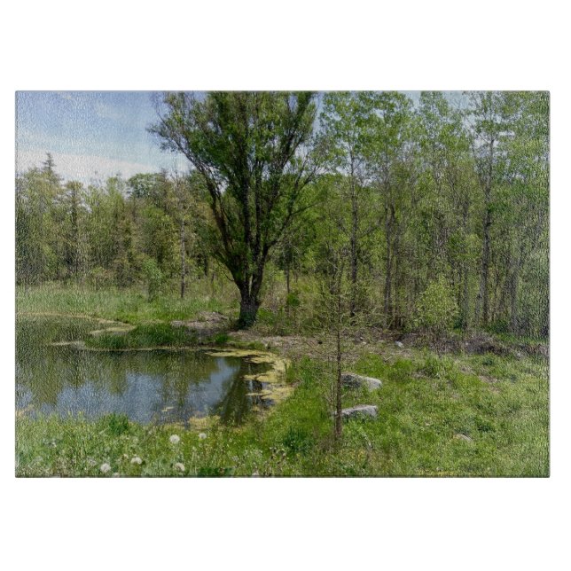 Calming Pond Landscape in the Country  Cutting Board (Front)