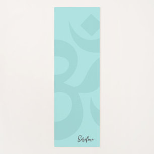 Calming Sea Green Om Symbol Reversible Yoga Mat