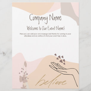 Calming Shapes Hand Motivational Event Welcome Custom Letterhead