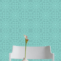Calming Teal Intricate Geometric Mandala Pattern
