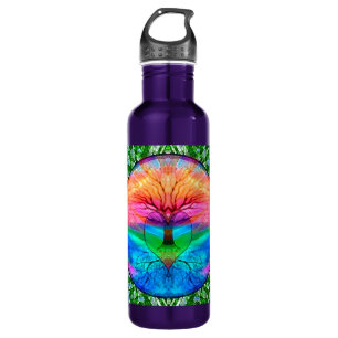 Calming Tree of Life in Rainbow Colours  710 Ml Water Bottle