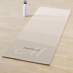 Calming Vanilla Tones Geometric Pattern Yoga Mat