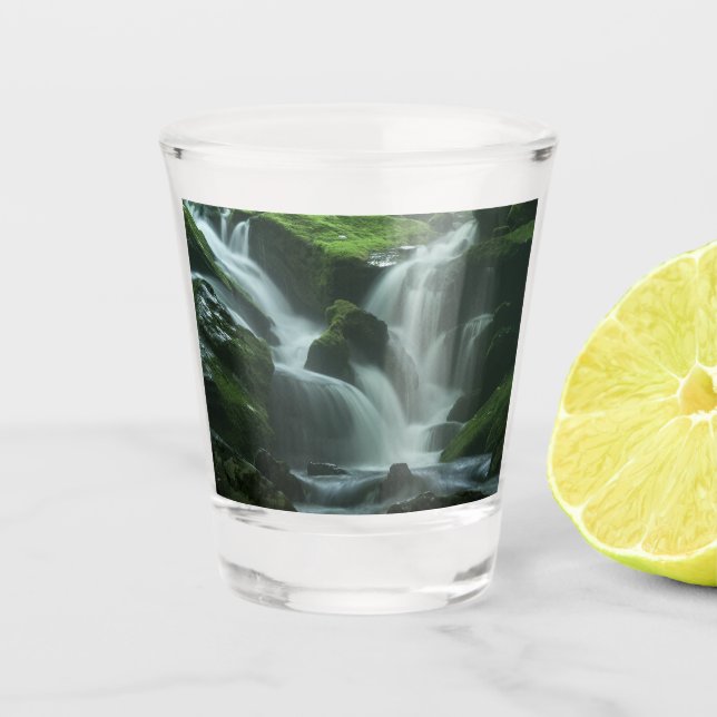 Calming Waterfall Shot Glass (Front)