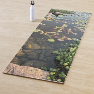 Calming Zen Garden Koi Fish Pond Yoga Mat