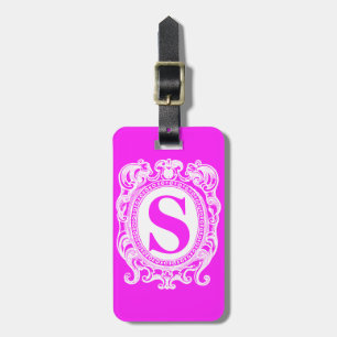 Calson Pink Shield Monogrammed Luggage Tag