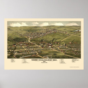 Calumet and Red Jacket, MI Panoramic Map - 1881 Poster