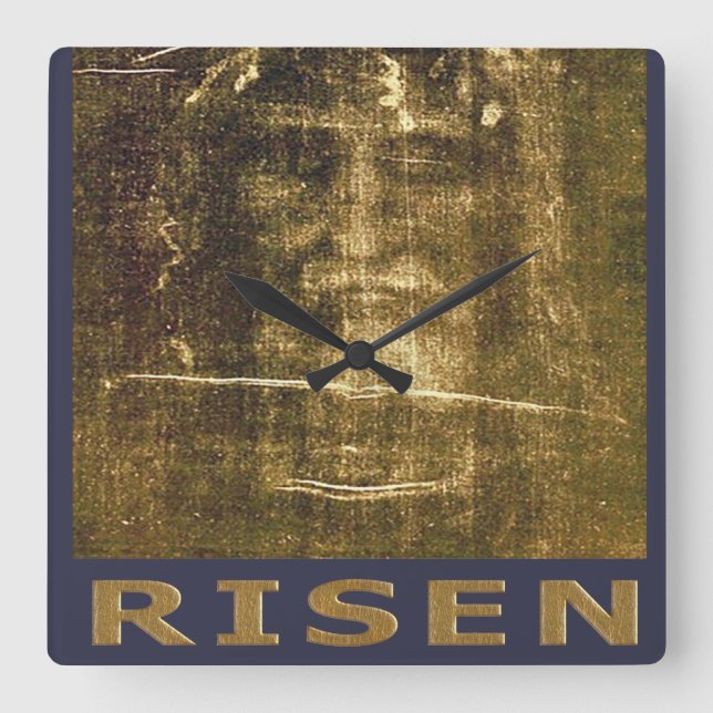 Calvary cross square wall clock (Front)