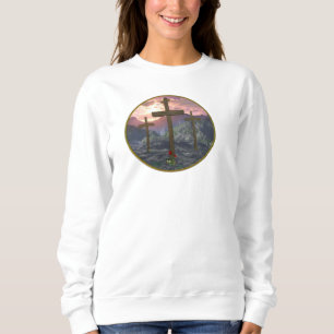 calvary digital art cross sweatshirt