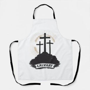 Calvary Hill Jesus Vintage Engraving Faith Tee (1) Apron