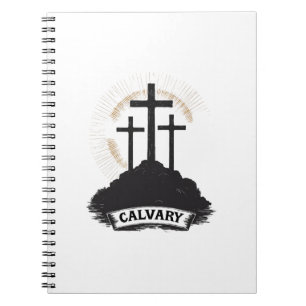 Calvary Hill Jesus Vintage Engraving Faith Tee (1) Notebook