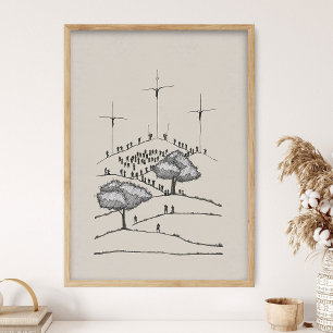 Calvary, Old Rugged Cross, Crucifixion, Jesus Art, Poster