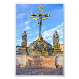 Calvary Sculpture, Charles Bridge, Prague Photo Print