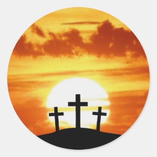 Calvary Sunrise Classic Round Sticker