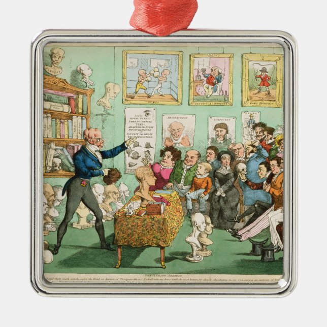 Calves' Heads and Brains; a Phrenological Metal Tree Decoration (Front)