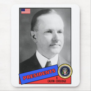 Calvin Coolidge Baseball Card Mouse Pad