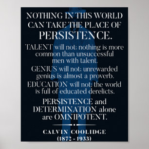 Calvin Coolidge 'Persistence' Quote Poster