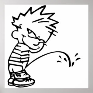 Calvin Peeing Poster