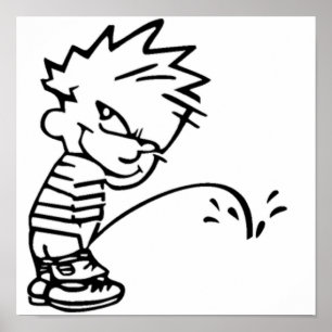 Calvin Peeing Poster