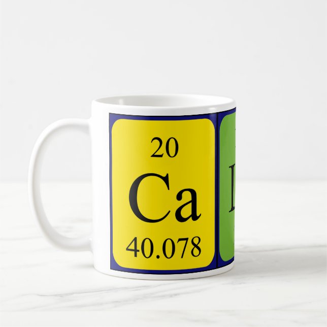Calvin periodic table name mug (Left)