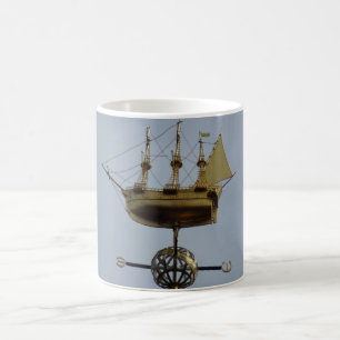 Calyon Compass Rose White Coffee Mug