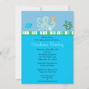 Calypso 5x7 invitation Sea Creatures