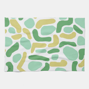 Calypso Modern Abstract Green Lime Gold Tea Towel