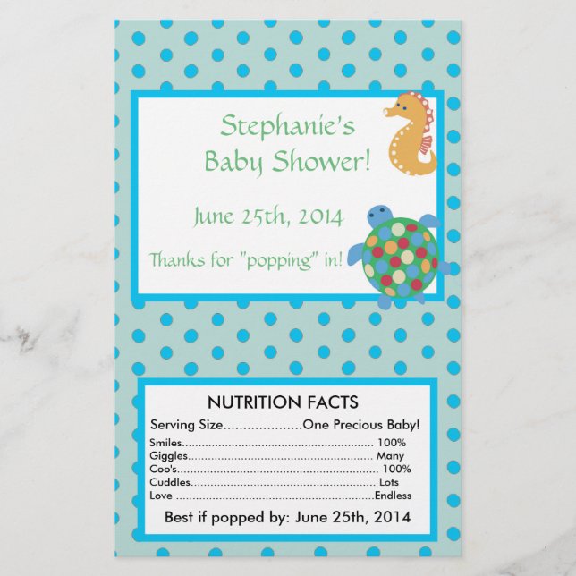 Calypso Sea Creatures Microwave Popcorn Wrapper (Front)