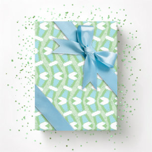 Calypso Wavy Stripe in Light Green and Aqua Wrapping Paper