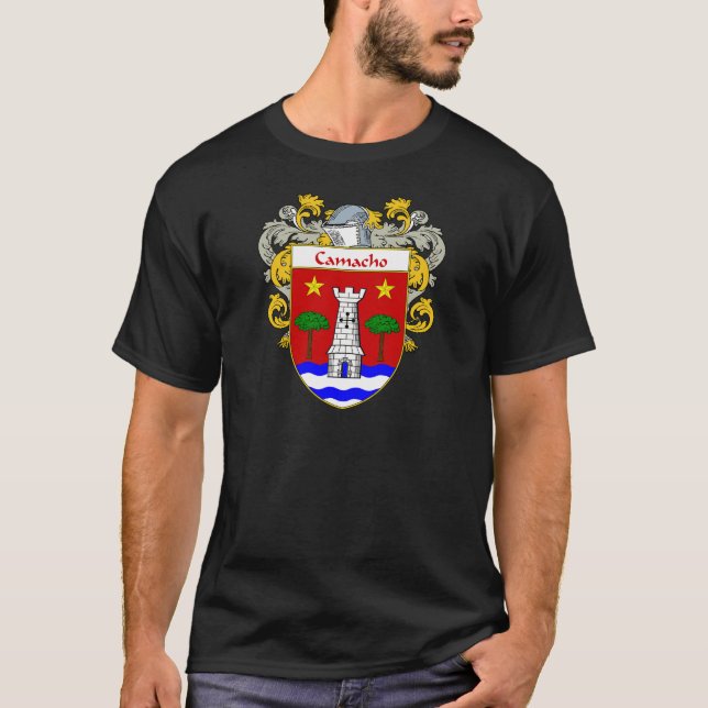 Camacho Coat of Arms/Family Crest (Mantled) T-Shirt (Front)