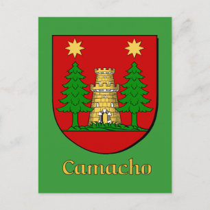 Camacho Family Heraldic Shield Postcard