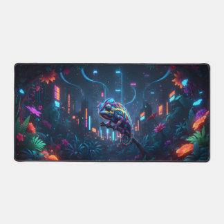 Camälion in Neonfarben Desk Mat