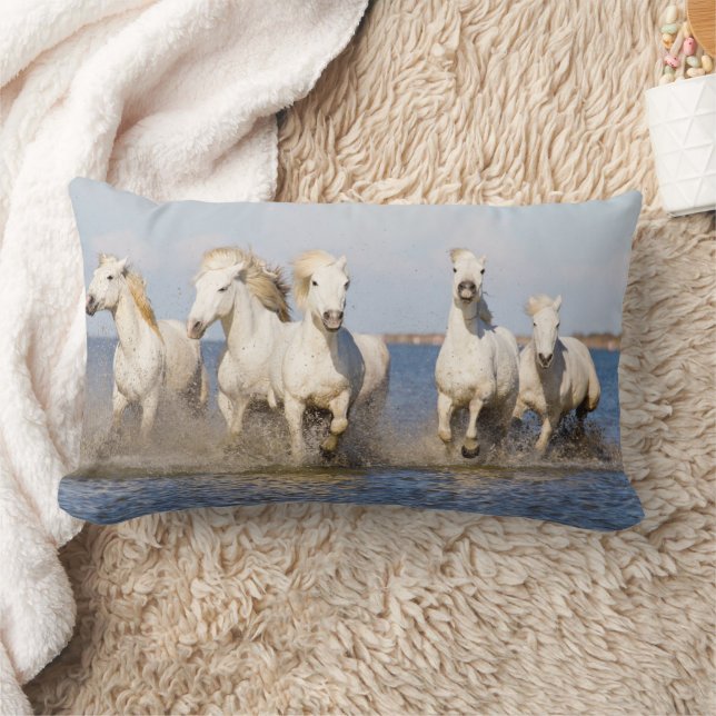 Camargue Horses Lumbar Cushion (Blanket)