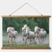 Camargue Horses Running in Water