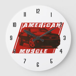 Camaro Sees Red Large Clock
