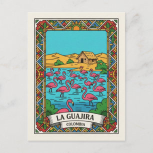 Camarones Colombia La Guajira Flamingoes Postcard