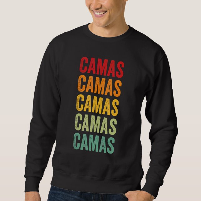 Camas County Idaho Rainbow Text Design Sweatshirt (Front)