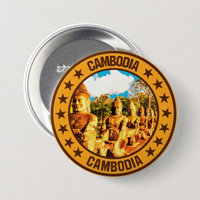 Cambodia                                           7.5 cm round badge (Front & Back)