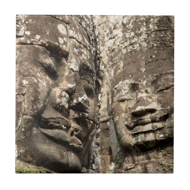 Cambodia, Angkor Wat. Angkor Thom, Bayon Tile (Front)