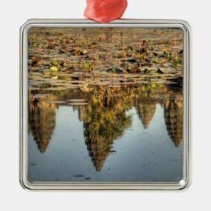 Cambodia, Angkor Wat. Reflection of temple Metal Tree Decoration