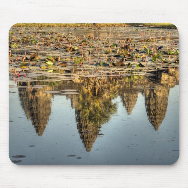Cambodia, Angkor Wat. Reflection of temple Mouse Pad (Front)